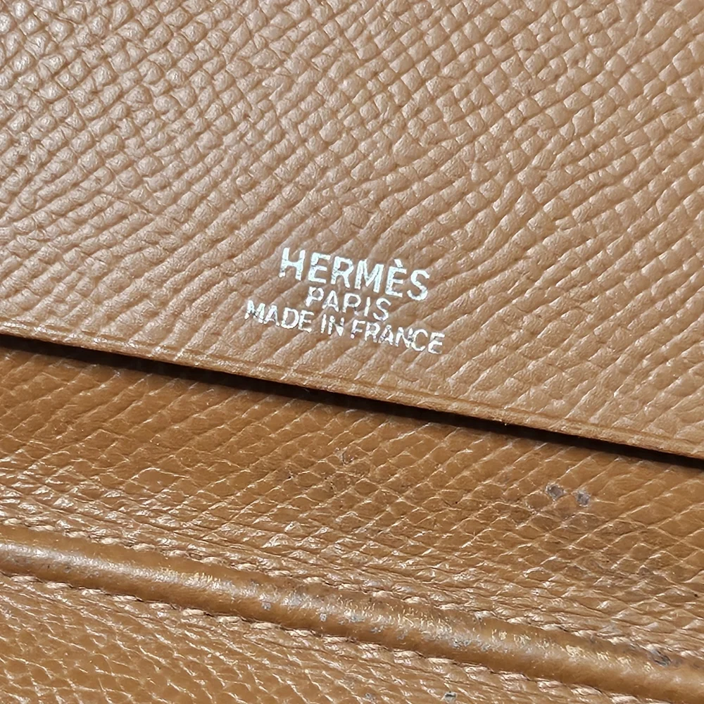 Hermès Tan Leather Flap Agenda Notebook Checkbook Wallet - Picture 6 of 10
